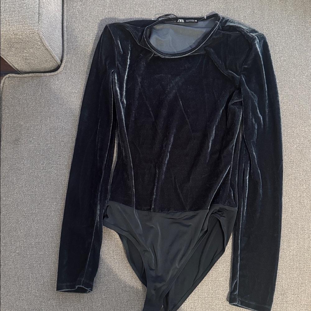 Zara Midnight Velvet Bodysuit